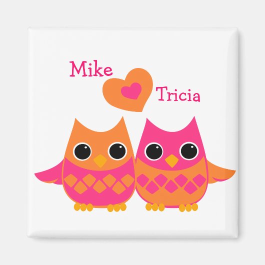Süßes Liebe Owls Magnet (Vorne)