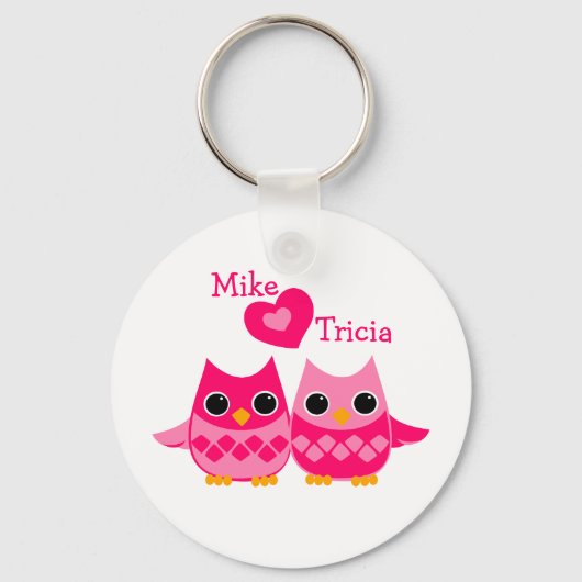 Süßes Liebe Owls Schlüsselanhänger (Vorderseite)