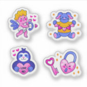 Süßes Liebes-Sticker-Set Aufkleber (Vorderseite)