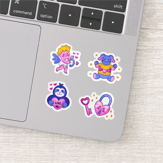 Süßes Liebes-Sticker-Set Aufkleber (Detail)