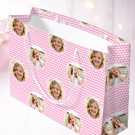 Süßes Liebesherz 2 Foto Hübsches Rosa Muster Große Geschenktüte