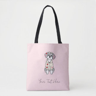 Süßes Liebesherz-Schnauzer-Design mit langen Ohren Tasche