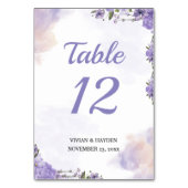 Süßes Lila Blumenzehen Tischnummer (Vorderseite)