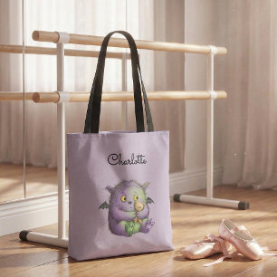 Süßes lila grünes flauschiges Monster Buddy Tasche