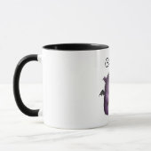 Süßes lila grünes flauschiges Monster Buddy Tasse (Links)