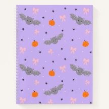 Süßes lila Halloween-Fledermausmuster-Notizbuch