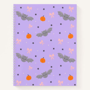 Süßes lila Halloween-Fledermausmuster-Notizbuch Notizblock
