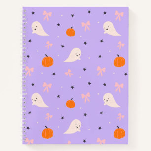 Süßes lila Halloween-Geister-Muster-Notizbuch Notizblock