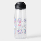 süßes lila Muster Trinkflasche (Rückseite)
