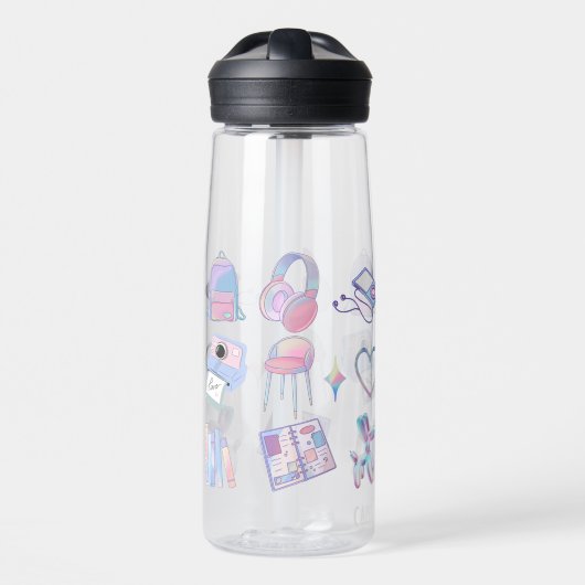 süßes lila Muster Trinkflasche (Vorne)