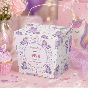 Süßes Lila-Pastell-Zauber-Einhorn 5. Geburtstag Geschenkschachtel