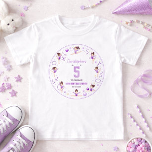 Süßes lila rhythmisches gymnastisches sportliches T-Shirt