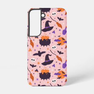 Süßes lila und rosa Halloween-Muster Samsung Galaxy Hülle