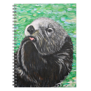 Süßes Little Sea Otter Gemälde Notizblock