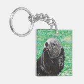 Süßes Little Sea Otter Gemälde Schlüsselanhänger (Vorderseite links)