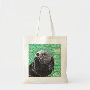 Süßes Little Sea Otter Gemälde Tragetasche