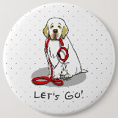 Süßes Los geht's! Clumber Spaniel Hund beim Spazie Button (Vorderseite)