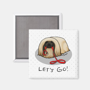 Süßes Los geht's! Pekingese-Hund (braun maskiert) Magnet