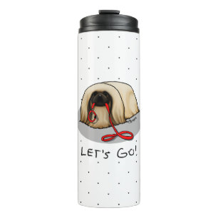 Süßes Los geht's! Pekingese-Hund (braun maskiert)  Thermosbecher