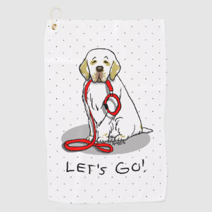 Süßes Los geht's! Spaziergang Clumber Spaniel Hund Golfhandtuch