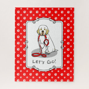 Süßes Los geht's! Spaziergang Clumber Spaniel Hund Puzzle