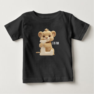 Süßes Löwen-Buchstabe L Kinder T-Shirt Tier Alph