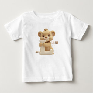 Süßes Löwen-Buchstabe L Kinder T-Shirt Tier Alph