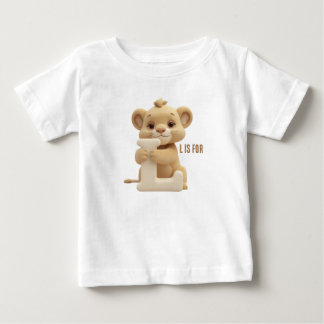 Süßes Löwen-Buchstabe L Kinder T-Shirt | Tier Alph