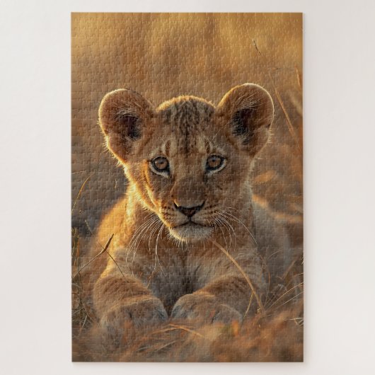 Süßes Löwenjunges-Wildtier-Puzzle Puzzle (Vertikal)
