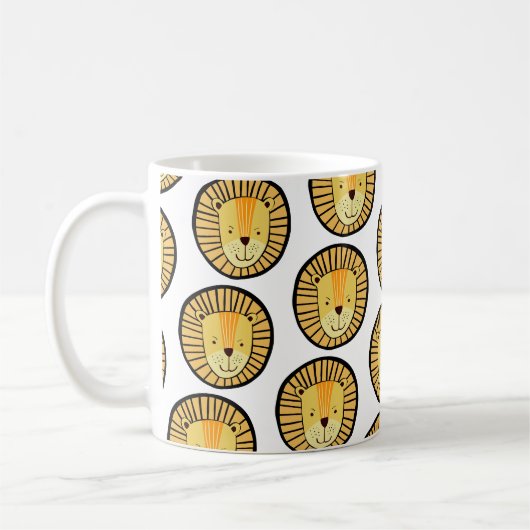 Süßes Löwenmuster Kaffeetasse (Links)