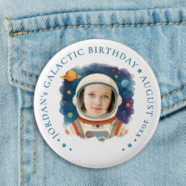 Süßes Lustiges Blaues Astronaut Weltraum Galaxie F Button