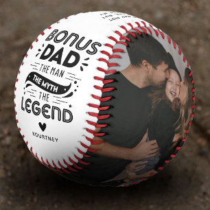 Süßes lustiges Bonus-Daddy-Zitat & 2x Foto Baseball
