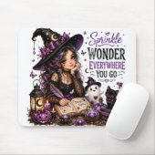 SÜßES LUSTIGES HALLOWEEN-MÄDCHEN MIT LUSTIGEM SPRU MOUSEPAD (Mit Mouse)