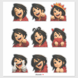Süßes lustiges Mädchen Sticker Pack Süße Anime-Fig