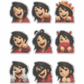 Süßes lustiges Mädchen Sticker Pack Süße Anime-Fig (Vorderseite)