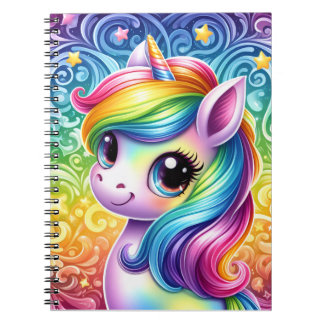 Süßes, lustiges Regenbogen-Einhorn-Notizbuch Notizblock