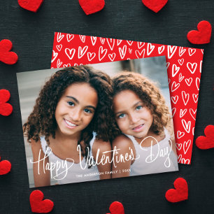 Süßes Lustiges Skript Frohen Valentinstag Ein Foto Feiertagskarte