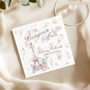Süßes Macaron Guten Tag Baby Paris Babyparty Serviette