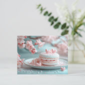 Süßes Macaron mit Herzen Valentinstag Postkarte (Stehend Vorderseite)