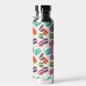 Süßes Macaroon-Muster gepunktetes lila Monogramm Trinkflasche (Rechts)