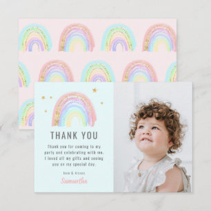 Süßes Mädchen Abstrakter Regenbogen Geburtstag jed Dankeskarte