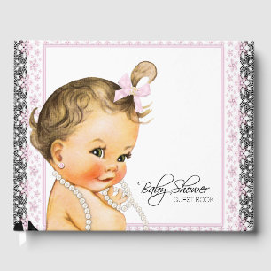 Süßes Mädchen-Baby-Shower-Gästebuch Gästebuch