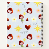 Süßes Mädchen Blumen Notizbuch (Rückseite)