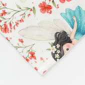 Süßes Mädchen Blumenmuster Fleece-Decke – Weich fü Fleecedecke (Ecke)