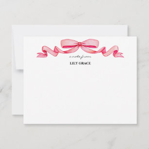 Süßes Mädchen-Blush-Rosa-Band-Rahmen Mitteilungskarte