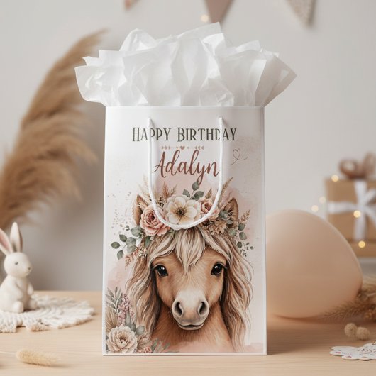 Süßes Mädchen Boho Pferd Geburtstag Mittlere Geschenktüte