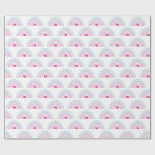 Süßes Mädchen Boho Regenbogen Geburtstag Geschenkpapier (Flach)