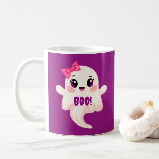 Süßes Mädchen Boo! Geist Kaffeetasse (Mit Donut)