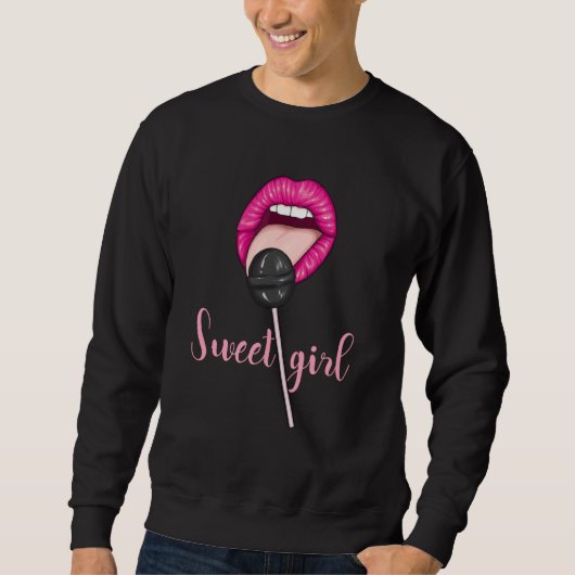 Süßes Mädchen Candy Lutscher Retro Nostalgie Y2000 Sweatshirt (Vorderseite)