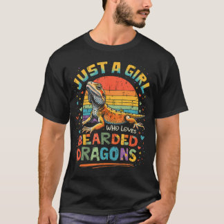 Süßes Mädchen, das Bartagamen liebt T-Shirt